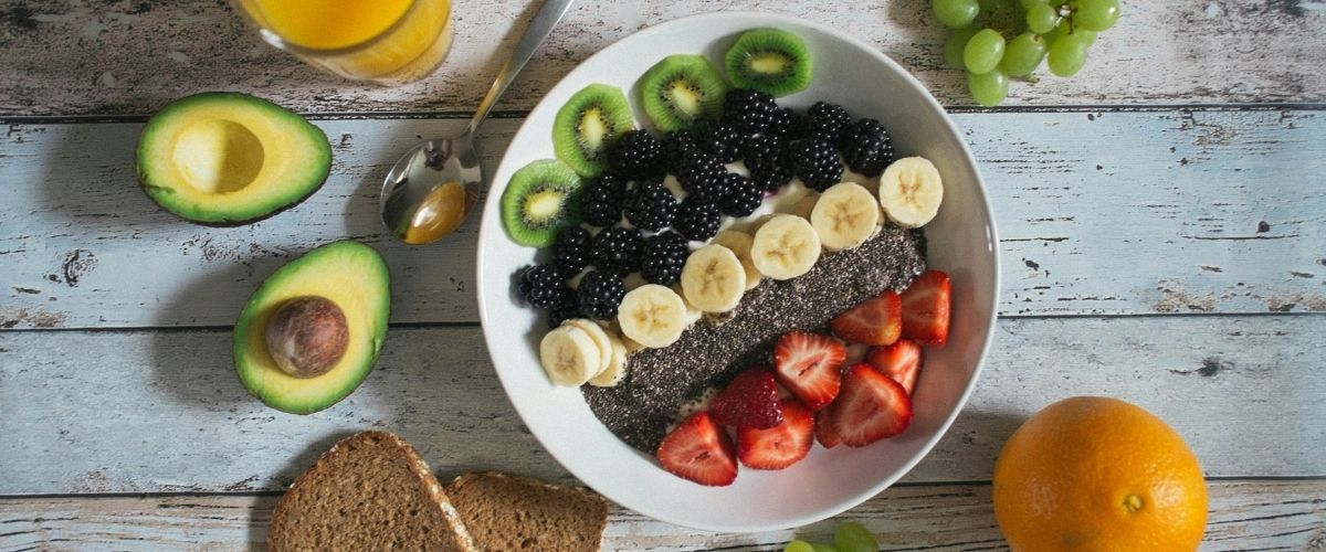 Plate of healthy food