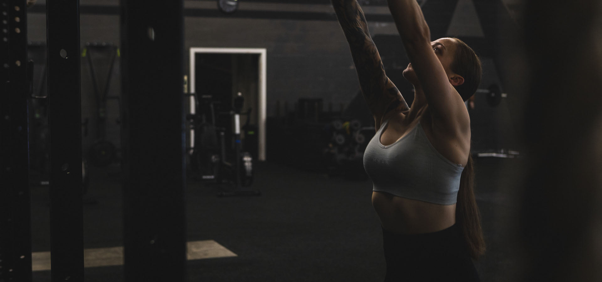 Woman in sports bra