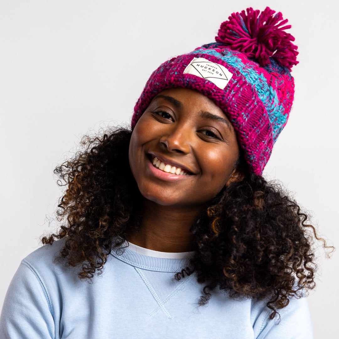 Winter Berries Corkscrew Bobble Beanie